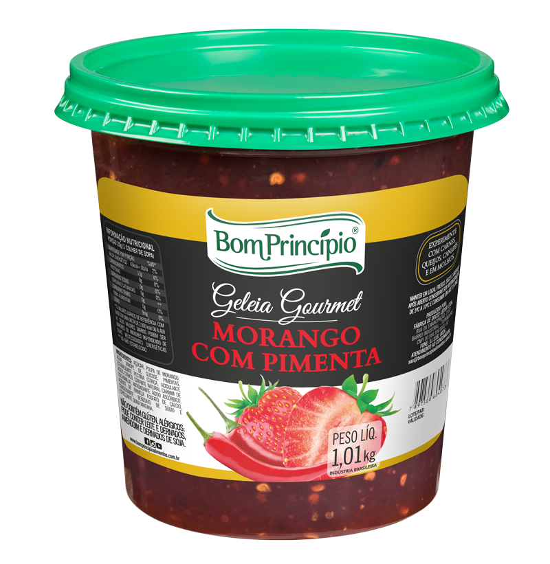 Bom principio geleia morango c pimenta 1kg